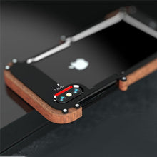 Load image into Gallery viewer, APPLE IPHONE X/XS LUXURY HARD METAL ALUMINUM WOOD PROTECTIVE BUMPER PHONE CASE