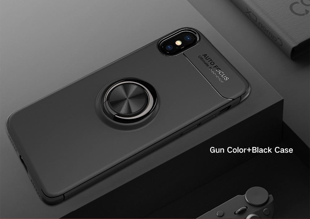 Apple iPhone XS Max Premium Finger Ring Magnetic Bracket Holder Soft Virgin Silicone Infused Back Case