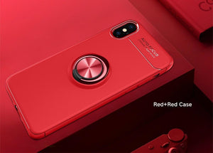 Apple iPhone XS Max Premium Finger Ring Magnetic Bracket Holder Soft Virgin Silicone Infused Back Case