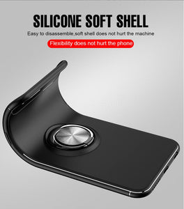 Apple iPhone XS Max Premium Finger Ring Magnetic Bracket Holder Soft Virgin Silicone Infused Back Case