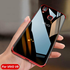 Vivo V9 Premium Soft Silicon Shiny Electroplating Clear HD Transparent Back Case Cover