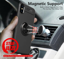 Load image into Gallery viewer, Apple iPhone XS Max Premium Finger Ring Magnetic Bracket Holder Soft Virgin Silicone Infused Back Case
