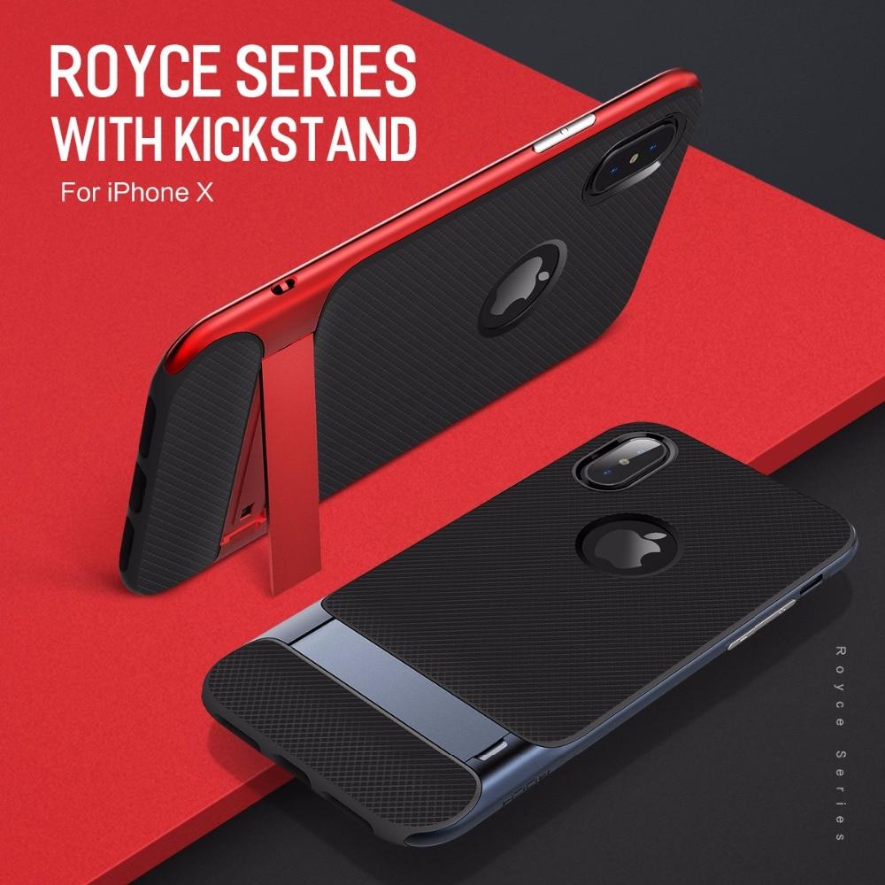 Apple iPhone X Premium Anti Knock 3D Kickstand TPU+PC Holder Stand Back Case Cover