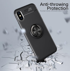 Apple iPhone XS Max Premium Finger Ring Magnetic Bracket Holder Soft Virgin Silicone Infused Back Case