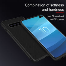 Load image into Gallery viewer, Samsung Galaxy S10 Plus Luxury Nylon Knitted Finish Back Case with Soft TPU Armour Frame - BLACK