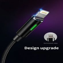 Load image into Gallery viewer, MCDODO 2nd Generation Auto Disconnect Fast Charging USB Data Sync Lightning Cable with LED Light for Apple iPhone XS Max, XR, XS, X, 8/8 Plus, 7/7 Plus, 6/6S/6 Plus, 5/5S/5C/SE - BLACK