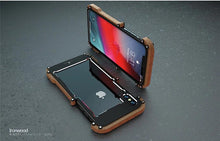 Load image into Gallery viewer, APPLE IPHONE X/XS LUXURY HARD METAL ALUMINUM WOOD PROTECTIVE BUMPER PHONE CASE