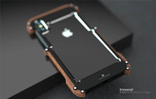 Load image into Gallery viewer, APPLE IPHONE X/XS LUXURY HARD METAL ALUMINUM WOOD PROTECTIVE BUMPER PHONE CASE