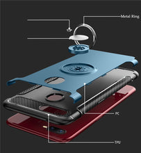 Load image into Gallery viewer, Oppo F9 Pro Luxury Carbon Fiber Design Shockproof Hybrid Ring Holder Back Case