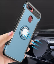 Load image into Gallery viewer, Oppo F9 Pro Luxury Carbon Fiber Design Shockproof Hybrid Ring Holder Back Case