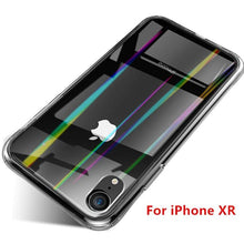 Load image into Gallery viewer, APPLE IPHONE XR PREMIUM RAINBOW AURORA TRANSPARENT TEMPERED GLASS CASE HARD SHELL BACK CASE