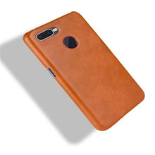 Load image into Gallery viewer, Oppo F9 Pro Luxury Leather Finish Anti Knock Hard PC Back Case Cover with Back Screen Guard