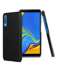 Load image into Gallery viewer, Samsung Galaxy A7 2018 Luxury Leather Finish Anti Knock Hard PC Back Case Cover with Back Screen Guard