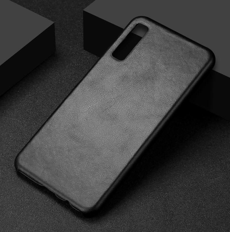 Samsung Galaxy A7 2018 Luxury Leather Finish Anti Knock Hard PC Back Case Cover with Back Screen Guard