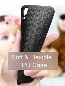 Vivo V11 Pro Premium Classic Braided Weaving Texture Soft TPU Back Case Cover