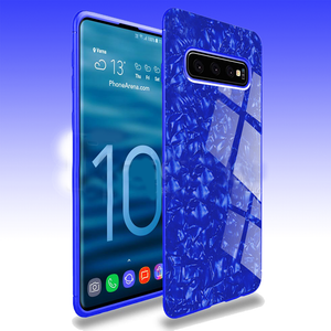 Samsung Galaxy S10 Luxury Explosion Proof Marble Pattern Tempered Glass Hard Back Case