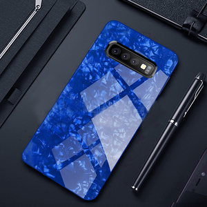 Samsung Galaxy S10 Plus Luxury Explosion Proof Marble Pattern Tempered Glass Hard Back Case