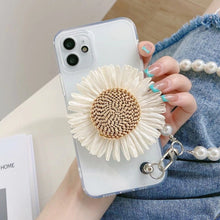 Load image into Gallery viewer, Premium Floral Transparent Mirror With Pop Socket case for iPhone 13 Series