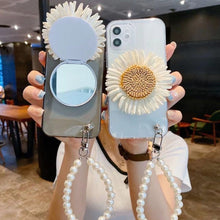 Load image into Gallery viewer, Premium Floral Transparent Mirror With Pop Socket case for iPhone 13 Series