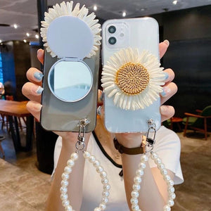 Mirror Case Iphone Phone Case With Popsocket Premium Floral