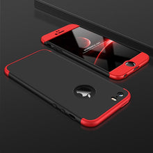 Load image into Gallery viewer, Premium GKK Ultra Slim 3in1 360 Body Full Protection Hard Matte Front + Back Cover for Apple iPhone 7/8- (Red- Black-Red)
