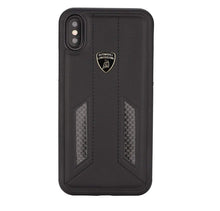 Load image into Gallery viewer, Apple iPhone X/XS Official Automobili Lamborghini Genuine Leather &amp; Carbon Fiber Back Case Cover