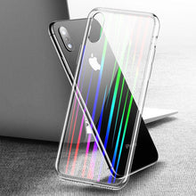Load image into Gallery viewer, Apple iPhone X Premium Rainbow Aurora Transparent Tempered Glass Case Hard Shell Back Case