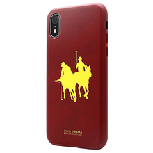 Load image into Gallery viewer, Apple iPhone XR Luxury Santa Barbara Polo &amp; Racquet Club Genuine Leather Hard Back Case Cover